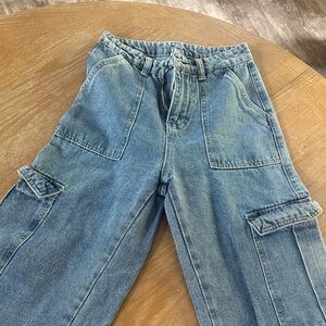 Blue Denim Cargo Pants